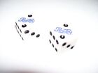 Vintage Small 5/16 in Pepsi Script Spot Dice Set White with Blue lettering 