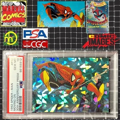 1992 Marvel Comic Images Spider-Man 30th Anniversary Prism #P12 PSA 10 GEM MINT - Image 1 of 4
