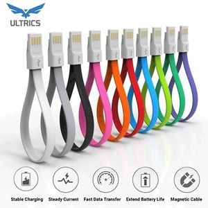 Mini Micro USB Cable Flat Short Magnetic Fast Charging Data Charger Lead Outdoor - Picture 1 of 7