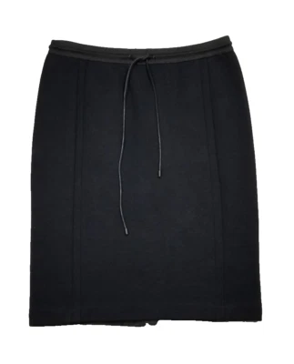 Saia lápis reta Vince feminina tamanho pequeno preta elástica cintura cordão NOVO - Imagem 1 de 4