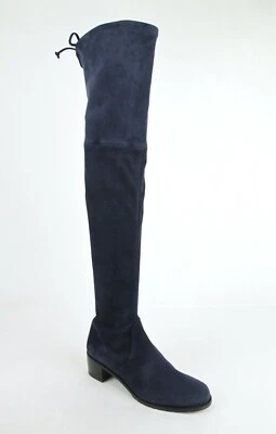 $798 Stuart Weitzman Women's Midland Nice Blue Suede Knee High Boot - Image 1 of 4