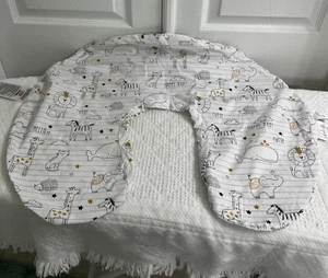 Baby Nursing Boppy Pillowcase Pillow Cover White And Gold Animals - Picture 1 of 11