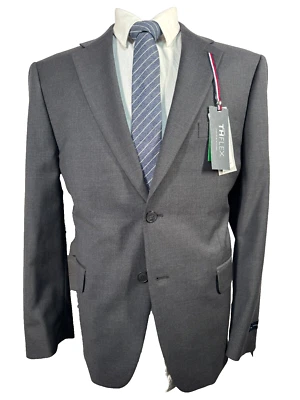 NUEVO TOMMY HILFIGER Hombres Gris ATHLETIC FIT Lana Abrigo Deportivo Blazer Chaqueta 44S Foto 1 de 4