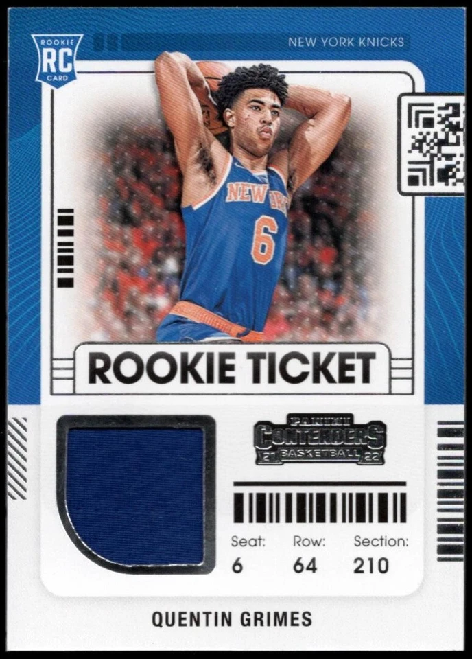 2021/22 Panini Contenders QUENTIN GRIMES ROOKIE TICKET Rookie Relic RC #RTS-QGR - Image 1 of 1