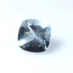 1.30Ct Natural Aquamarine Faceted Loose Gemstone Blue Aquamarine Cushion Stone - Picture 1 of 3