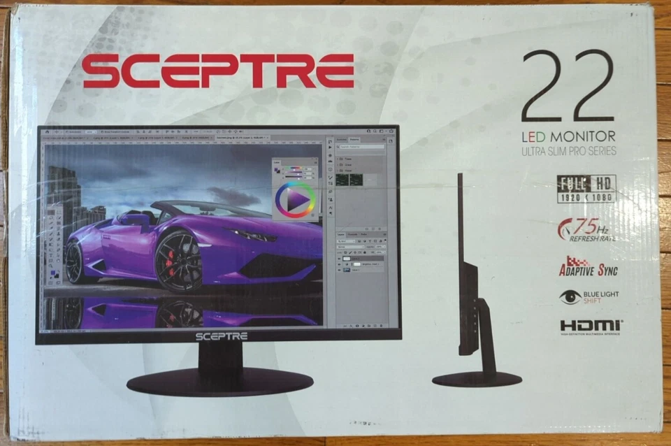 Sceptre 22" 1920x1080 75 Hz LED Monitor with 2x HDMI and VGA inputs - Image 1 of 1