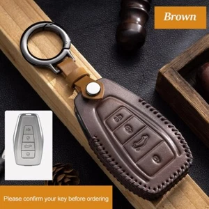 Leather Car Key Case Cover Fob Shell for Geely Tugella Azkarra Xingyue Boyue Pro - Foto 1 di 11