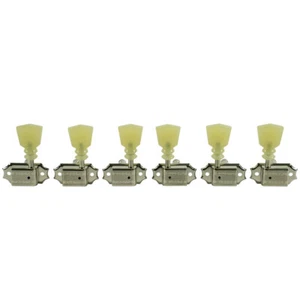 KLUSON 3 x 3 Double Line Ring Tuners For Gibson Les Paul Keystone Buttons Nickel - Picture 1 of 1