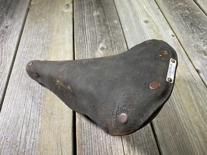 .VINTAGE BIKE BICYCLE LEATHER SEAT SADDLE IDEALE DIAGONALE LEATHER SADDLE SEAT - Picture 1 of 10