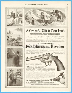 Revólver automático de seguridad Iver Johnson 1910 brazos y ciclo funciona Fitchburg MA anuncio - Imagen 1 de 1