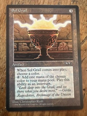 Vintage 1996 MTG Magic The Gathering Artifact Card Sol Grail - Image 1 of 2