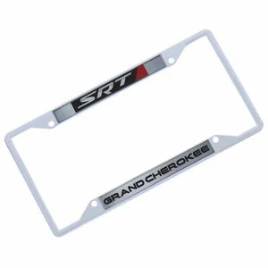 Marco de matrícula Jeep SRT Grand Cherokee (negro sobre cromo) - Imagen 1 de 3