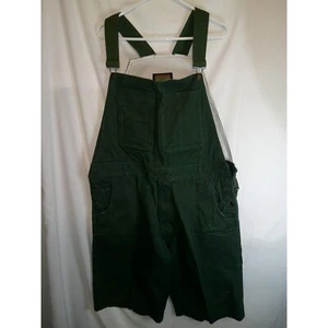 RARE VINTAGE Trutus Jeans Overalls Shorts Dark Green Carpenter Utility Pocket XL - Picture 1 of 3