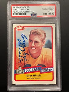 Elroy Crazylegs Hirsch Signed 1989 Swell Card Football HOF Rams PSA/DNA - Picture 1 of 3