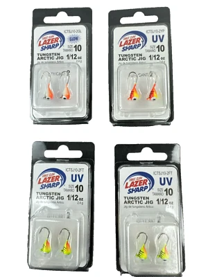 Plantillas de pesca en hielo Garra de águila Lazer afiladas tungsteno brillo ártico asst colores lote/4 Foto 1 de 2