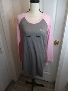 Jenni by Jennifer Moore Women's Sleepshirt ZZZ Pink Gray Small - Picture 1 of 17