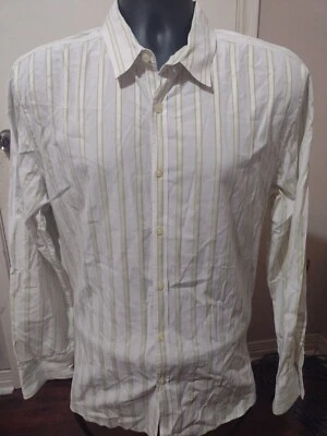 Camisa informal con botones Paul Smith para hombre blanca verde a rayas 100 % algodón 2XL  Foto 1 de 4