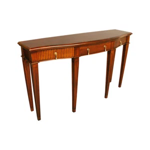 Solid Mahogany Wood 3 Drawers Large Stripe Hall Table Antique Style - Picture 1 of 2