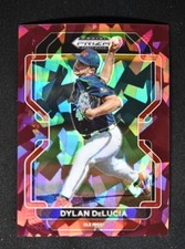 2022 Prizm Draft Picks Base Burgundy Cracked Ice #PDP181 Dylan DeLucia /23