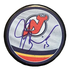 Jamie Langenbrunner New Jersey Devils Signed Autographed Reverse Retro Puck - Picture 1 of 1