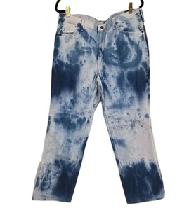 Vintage Wrangler Tie Dye Jeans, 36x32 Blue White Lilac Rare Unique Retro - Picture 1 of 18