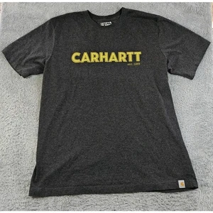 Carhartt Men's Shirt Size Large Dark Gray Relaxed Fit Graphic Short Sleeve - Picture 1 of 5