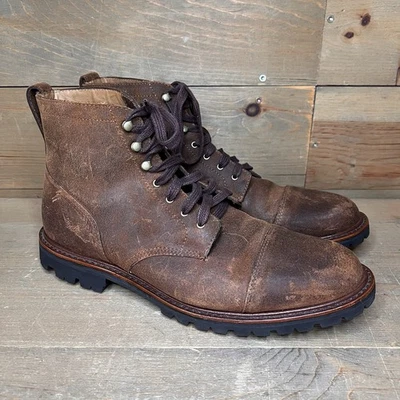 J Crew Kenton Botas Puntera Gorra Inglés Cuero Encerado Suelas Vibram Para Hombre Talla 12 Foto 1 de 4