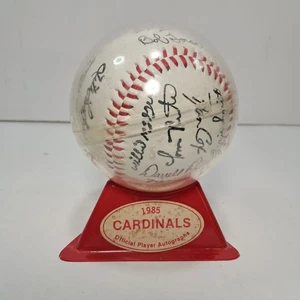 St. Louis Cardinals 1985 Team Official Faksimile Autograph Baseball w/stand - Bild 1 von 14