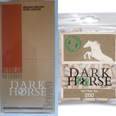 2500 papeles orgánicos Dark Horse Brown de 70 mm + 2000 filtros slim orgánicos