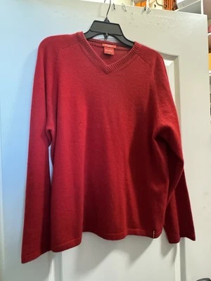 Report Collection 100% Cashmere 2 ply Mens Red V-neck Sweater Size M - Image 1 of 4