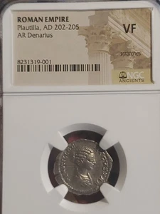 ROMAN.EMPIRE..Plautilla..AR.DENARIUS NGC.This Coin Is Silver And Verry Fine - Picture 1 of 15