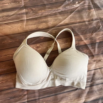 Felina Seamless Side Smoothing Bra Size Medium nude Wireless lounge casual - Image 1 of 4