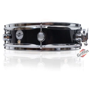 GRIFFIN Piccolo Snare Drum - 13"x3.5 Black Acoustic Percussion Poplar Wood Shell - Picture 1 of 13