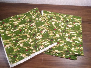 FROG FLANNEL FABRIC 100% cotton material 2 pcs each 1 yard 10" quilting green - Picture 1 of 9