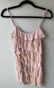 Top de mujer Forever 21 rosa con volantes tanga sin mangas - Imagen 1 de 3