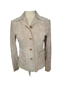 Vintage Y2K John Carlisle Lederjacke rosa strukturiert skurrile Fee Gr. M - Bild 1 von 19