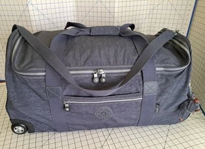 KIPLING 30" Wheeled Rolling Duffle Bag Suitcase Luggage Dusty Blue/Gray EUC - Picture 1 of 20