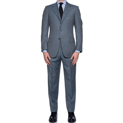 SARTORIA CASTANGIA Handmade Gray-Blue Wool Suit EU 48 NEW US 38 - Image 1 of 4