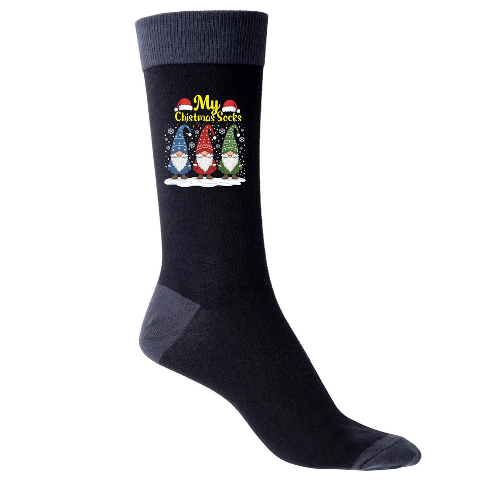 My Christmas Socks Gonk Funny Xmas Men's Black Christmas Gift  - Image 1 of 4