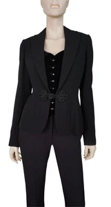 Vintage RALPH LAUREN BLACK LABEL sz 8 Trompe-l'œil Stretch Wool Blazer and Vest - Picture 1 of 5