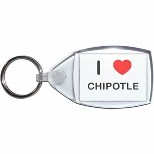 Chipotle I Love Heart Clear Plastic Key Ring (S, M or L) - Picture 1 of 8