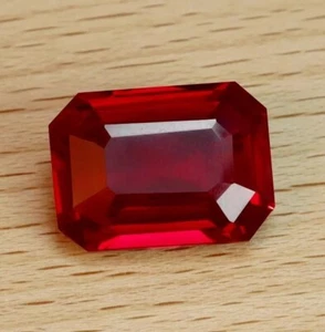 Burmese Certified Natural Red Ruby 10-12 Ct+ Flawless Emerald Cut Loose Gemstone - Picture 1 of 6