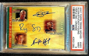 PSA 9 MINT RAY ALLEN STUCKEY YOUNG 2007 Topps Trademark Moves Auto #D SSP /10 - Picture 1 of 2
