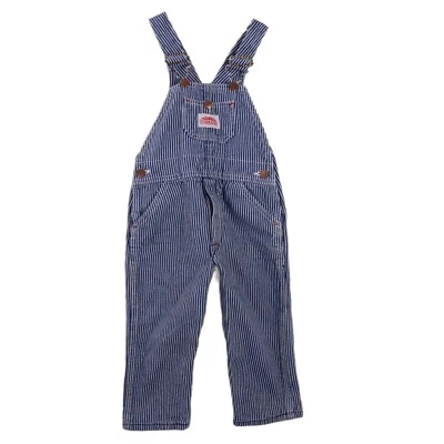 Mono azul vintage años 80 talla 3T ferrocarril rayas denim botón mosca Foto 1 de 4