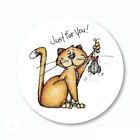 30 Just For You Cat Scrapbook Stickers 1.5" Round Envelope Seals Cat Stickers