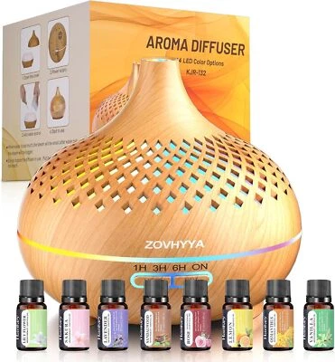 ZOVHYYA Aroma 500 ml Diffuser Luftbefeuchter 14 LEDs Fernbedienung 3 Timer - Bild 1 von 4