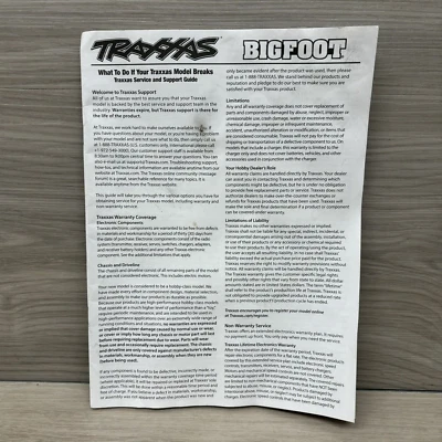 Traxxas Bigfoot No. 1 Truck Manual Model 36034-61 Guide Parts List Assembly - Image 1 of 4