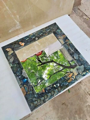 Natural Labradorite Rectangular Wall Mirror / Bathroom Mirror / Living Room Arts - Image 1 of 4