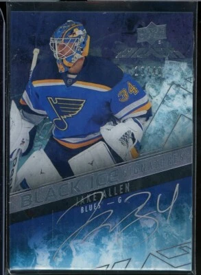 2015-16 UD Black Black Ice Signatures #BIJA Jake Allen 13/49 - Image 1 of 2