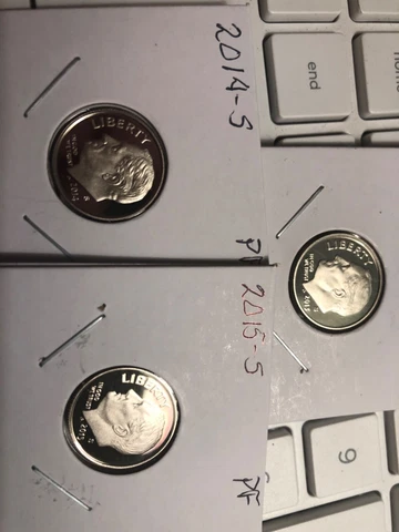 2013 2014 & 2015 S Roosevelt Dime Gem Deep Cameo CN-Clad Proof US Coin Cover